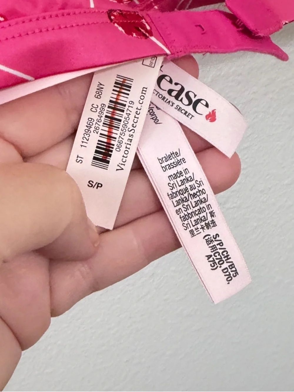 Victoria's Secret Hot Pink Cherry-Print Triangle Bralette - Picture 10 of 16